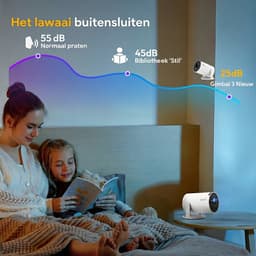 XGODY Gimbal 3 New Mini Beamer Editie 2026 - Projector - 4K Support - Geschikt voor IOS en Android - Android 14 - Draagbaar - Thuisbioscoop - Wit — thumbnail 3
