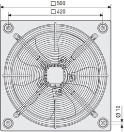 Soler & Palau HXM-400 Muurventilator - 230V AC - 151W - 3670 m³/h - 56dB - IP44 - HXM-400 — thumbnail 3