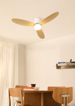 CREATE - 40W stille plafondventilator Ø132 cm - Wit / Licht hout - Met licht - WIFI + Afstandsbediening - WIND LITE — thumbnail 4