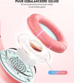 Intelectro Koptelefoon voor Kinderen - Veiligheid en Plezier in Eén! - Hoogwaardige Stereogeluid - Comfortabele Draagervaring - HD Microfoon - Volumeregeling - Brede Compatibiliteit en Audio Delen - Roze/Blauw - Levering Sneller dan Aangegeven! — thumbnail 4