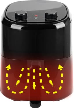 MMP® Mini airfryer - Airfryer - Airfryer klein - Zwart - 28cm x 22cm x 29cm — thumbnail 5