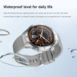 Knobbout 1.53" Scherm Stijlvolle Sport Smartwatch – NFC- Kompas, Hoogtemeter, Barometer-Bluetooth Bellen - Draadloos Opladen - hartslag, bloeddruk, zuurstofgehalte (SpO₂) - AI Assistent - medicatie innemen alert - Zwart staal + Siliconen Band — thumbnail 4