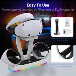 LED-stand geschikt voor Playstation VR2-Oplaadstation geschikt voor PS5 VR-headset en Sense-controller-Geschikt voor PS VR2 Spelaccessoires-Opslagbasis-Magnetische aansluiting — thumbnail 4