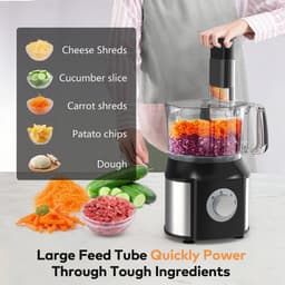 Royal Swiss® YT-FP01 – 10 in 1 Foodprocessor – 550 W – RVS Behuizing – 1,5 L Blender & 1 L Kom – 2 Snelheden + Pulse – Multifunctioneel Keukenapparaat — thumbnail 4