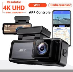 Gloovon - Dashcam - 4K Ultra HD Resolutie - 3.2 inch IPS Scherm - Met WiFi & App - Parkeermodus - Nachtzicht - G-Sensor — thumbnail 4