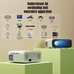 MMP®Draagbare beamer - Beamer - Projector - Mini Beamer - Wit - 22cm x 17cm x 9cm — thumbnail 3