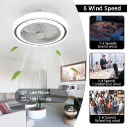 Plafondventilator met RGB Verlichting en Afstandsbediening - Dimbare Kleurverandering voor Woonkamer en Slaapkamer — thumbnail 3