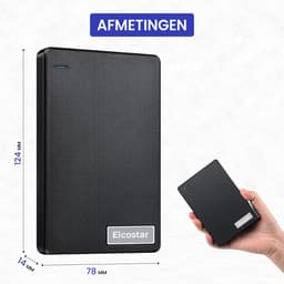 Elcostar Externe harde schijf 500 GB - HDD - Externe SSD - Harde schijf extern - Externe harde schijven - Geschikt voor Windows, Mac & Smartphone - Inclusief USB kabel — thumbnail 3