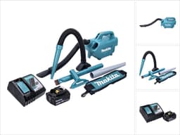 Makita DCL 184 RT1 accustofzuiger 18 V 54 mbar 0,5 l + 1x accu 5,0 Ah + oplader — thumbnail 1