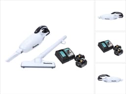 Makita DCL 181 FRFW accu stofzuiger 18 V wit + 2x accu 3.0 Ah + lader — thumbnail 1