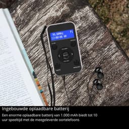 MP3 Speler Digitale Radio - DAB/DAB+ en FM-radio - Draagbare Sportradio - 20 Voorkeurzenders, Klok en Alarm - Zwart Grijs — thumbnail 2