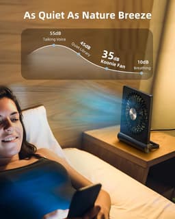 USB-ventilator, sterke wind, ultrastille kleine bureauventilator, 220° kantelbaar, opvouwbaar, 3 snelheden, verstelbare USB-C-voeding, persoonlijke ventilator met snoer voor thuis, kantoor, desktop, zwart — thumbnail 3