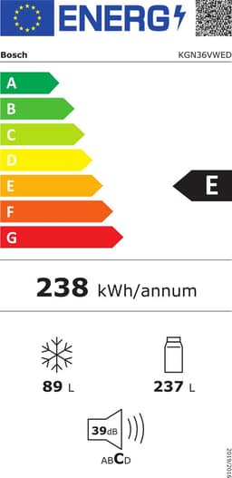 combikoelkast 60cm 324l a ++ nofrost wit - bosch - kgn36vwed — thumbnail 2