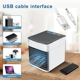 Mini Airco – USB Luchtkoeler met Watertank – Air Cooler – Ventilator – Draagbare Airconditioning – Voor Slaapkamer & Kantoor — thumbnail 3