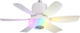 Livano Plafondventilator - Met Verlichting - Plafond Ventilator - Met Lamp - Plafonniere Met Ventilator - Met Licht - Wit - 47cm — thumbnail 1