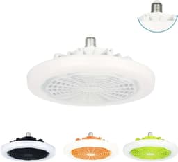 Nivard Plafondventilator - Met Verlichting - Plafond Ventilator - Met Lamp - Plafonniere Met Ventilator - Met Licht - Wit - 22.5cm — thumbnail 1