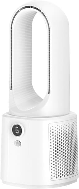 Bladeless draagbare ventilator, USB-stille oplaadbare kleine ventilator, energiezuinige, verstelbare timer, met nachtlampje 6-traps demptafel, slaapkamer bladloos, oscillerende towe — thumbnail 1