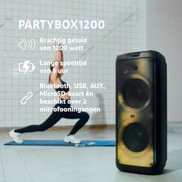Salora PARTYBOX1200 - Party Speaker - Box - Partybox - Boombox - 1200 watt - LED verlichting — thumbnail 3