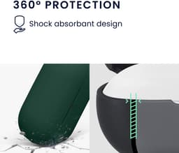 kwmobile cover voor oordopjes case - geschikt voor Sony WF-C710N - Trendy beschermhoes draadloze oordopjes in donkergroen — thumbnail 5