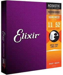 Elixir Strings NANOWEB - Akoestische Gitaarsnaren - Phosphor Bronze - Custom Light Gauge - 11-15-22-32-42-52 — thumbnail 2
