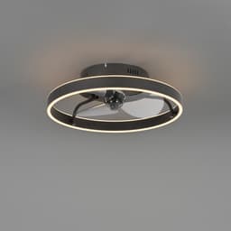 QAZQA maddy - LED Plafondventilator met Verlichting | Lamp en Afstandsbediening - 1 lichts - Ø 50 cm - Zwart - Woonkamer | Slaapkamer | Keuken — thumbnail 3