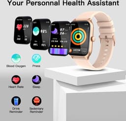 Fairweather Smartwatch Pro – Heren & Dames – HD – Stappenteller – Slaapmeter – hartslagmeter – Geschikt voor iOS en Android - rose goud — thumbnail 4