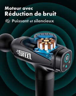 Massagepistool, Top Gun, spiermassageapparaat, vibrerend, elektrisch apparaat ter verlichting van pijn en stijfheid, spieren, rug, benen, cervicaal, na sport, krachttraining, cadeau voor mannen en vrouwen — thumbnail 4