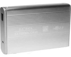 Let op type!! Externe Aluminium behuizing voor 2.5 inch SATA HDD harde schijf (zilverkleurig)