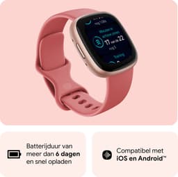 Fitbit Versa 4 - Smartwatch dames en heren - Roze — thumbnail 4