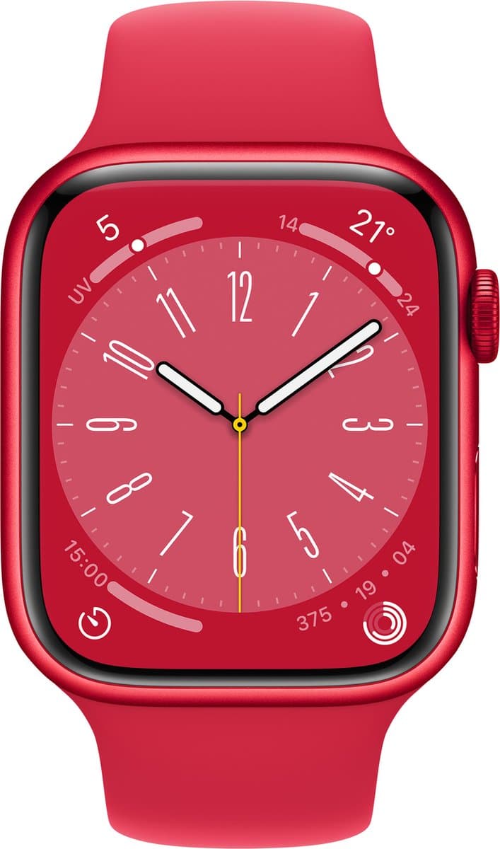 Apple Watch Series 8 - 4G - 45mm - Rood Aluminium — afbeelding 1