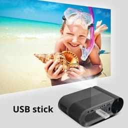 BYINTEK Mini Beamer Smartphone - Mini Beamer - Mini Projector - Mini Beamer Projector - Mini Projector Smartphone - Zwart — thumbnail 2