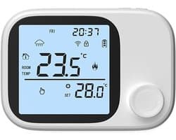 Slimme Thermostaat - Wandmontage Bediening - Energie Besparen - App Bediening - 8.6 x 11.8 cm - Wit