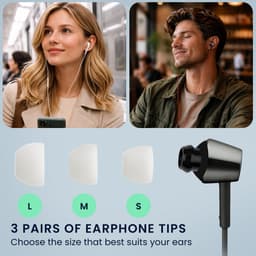 kwmobile 6x cover voor in-ear oortjes geschikt voor Sony WI-C300 / WI-C400 / MDR-XB55AP / MDR-EX155AP - Vervangende oordopjes van siliconen in wit - 3 maten — thumbnail 2