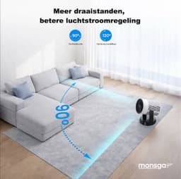 Air AP200 Luchtreiniger met Ventilator - HEPA Filter - CADR 280 m³/u - WiFi & App - Afstandsbediening - 25 dB - Wit/Zwart — thumbnail 4
