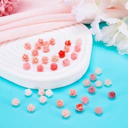 40 roze schelpkralen met bloemvorm voor sieraden maken, natuurlijke zeeschelpen in diverse maten voor creatieve en unieke handgemaakte accessoires — thumbnail 4