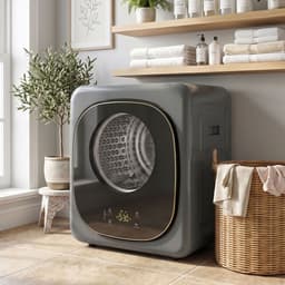 TEKROA® wasdroger - 4 kg compact ontwerp, 5 programma's, timer - grijs — thumbnail 5