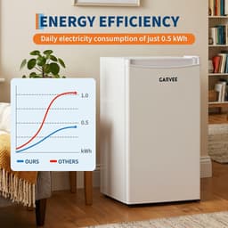 Triumpunpre Mini Koelkast 45L Wit - Stille Drankkoelkast met 5 Standen Koeling 0-18°C - Energieklasse E - 41dB Fluisterstil - Omkeerbare Deur - Verstelbare Voet - Kleine Minibar voor Kantoor, Slaapkamer of StudentenKamer — thumbnail 4