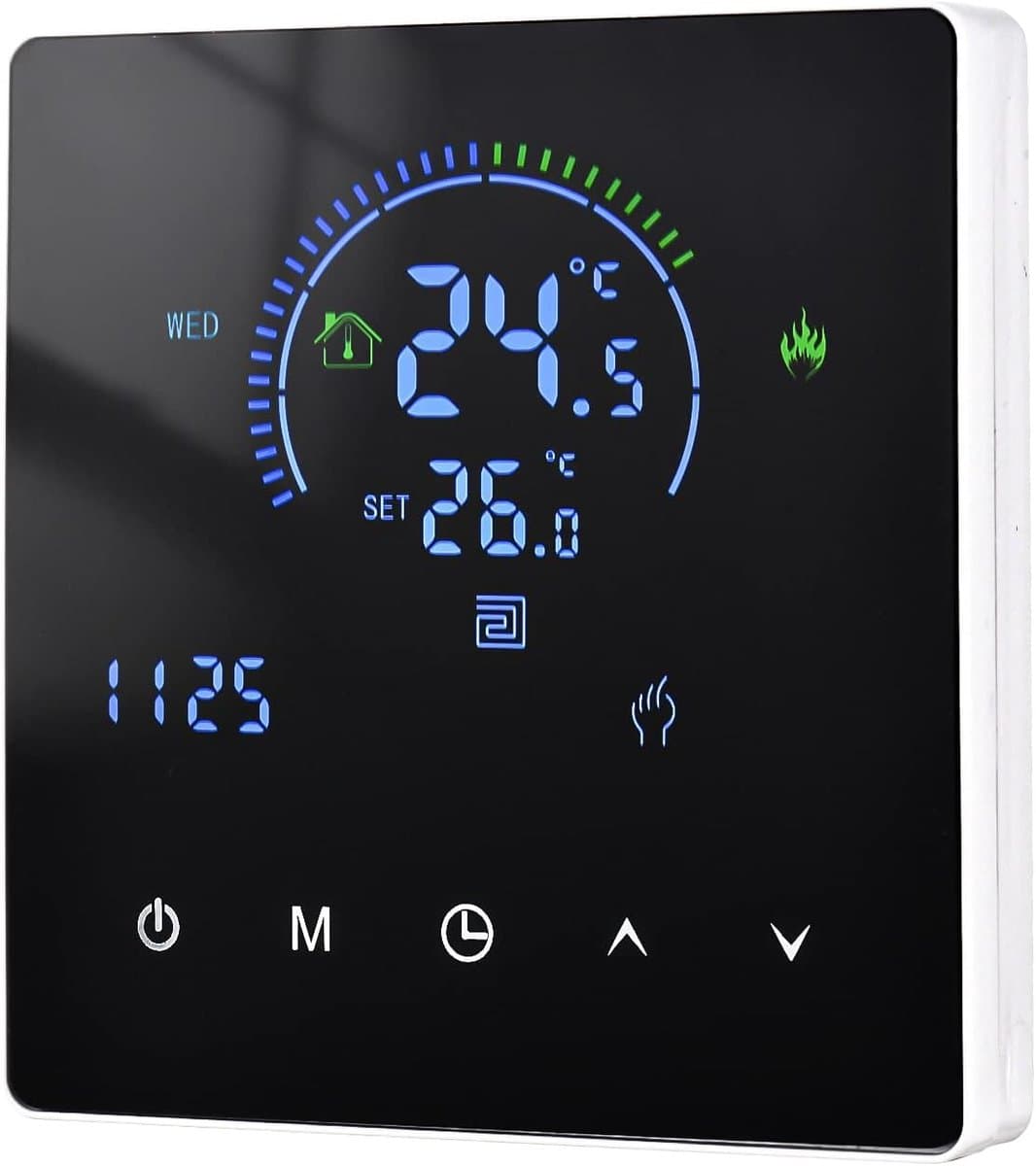 Intelligente Thermostaat - Wifi Regelaar - Waterverwarming Instellen - App Bediening Mogelijk - 240 Volt - Zwart — afbeelding 1