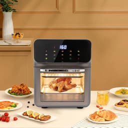 Kleine Oven - Mini Oven Hetelucht - Thuis Bakken - Visueel Controlevenster - 13 Liter - Zwart — thumbnail 4