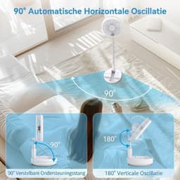 Ventilator Staand - Ventilator - Ventilator Staand Afstandsbediening - Wit - 23cm x 11cm x 23cm — thumbnail 2