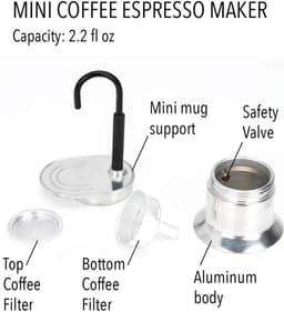 Koffiezetter - Moka pot - Koffie Maken - Snel Brouwen - 17 cm - Zilver — thumbnail 4