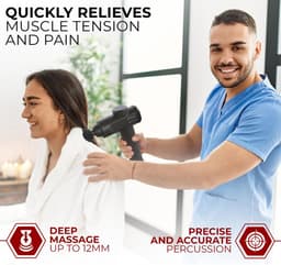 Massagepistool - Spierherstel Tool - Spierontspanning Bevorderen - 30 Snelheden 6 Koppen - 650 gram - Zwart — thumbnail 4