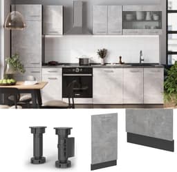 Vaatwasser paneel - Keuken front - Keuken renovatie - Naadloze integratie - 45 cm breed - Betonlook — thumbnail 3