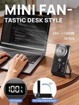 Handheld Misting Fan - Oplaadbare draagbare persoonlijke koelventilator met 4 snelheden en waterspray, stille lichtgewicht mini handventilator voor reizen, thuis kantoor, buiten en strand — thumbnail 4
