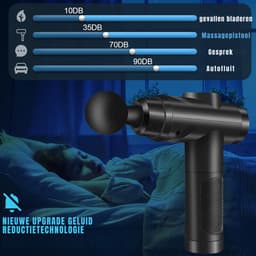 QORA® Massage Gun Professioneel - Massage Gun - Zwart - 28cm x 24cm x 7cm — thumbnail 3