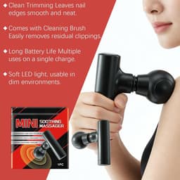 Percussie Massager - Draadloze Rugmassage - Spierontspanning - Geluidsreducerend Ontwerp - 10 x 5 x 107 cm - Zwart — thumbnail 3