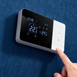 Thermostaat Huis - Temperatuurregelaar Slim - Klimaatregeling Thuis - Touchscreen Spraakbediening - 14 x 8.1 x 2 cm - Zwart Wit — thumbnail 3