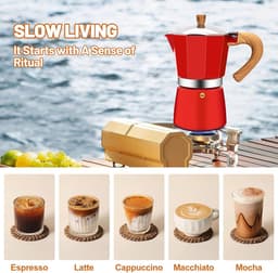6 Cup Aluminum Espresso Stovetop Moka Pot Express Coffee Maker Percolator Italian Classic Mocha Coffee Machine for Italian and Cuban Cafe Brewing for Home & Camping 300ml 10oz — thumbnail 5