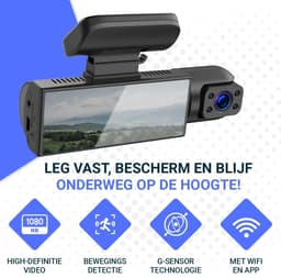 Auto Camera - Rijcamera Recorder - Veilig Rijden - Dubbele Lens Full HD - 170 Graden Hoek - Zwart — thumbnail 3
