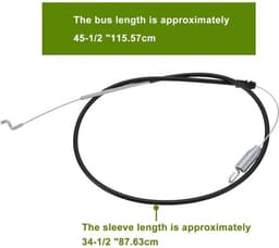 Dailygoods- Tractiekoppeling Kabel - 2 Stuks - Compatibel met Toro Grasmaaiers - Kabellengte 45,5"/115,57cm - 34,5"/87,63cm - Metaal - Onderdelennummer 115-8435 290-941 - Grasmaaier Kabel — thumbnail 5